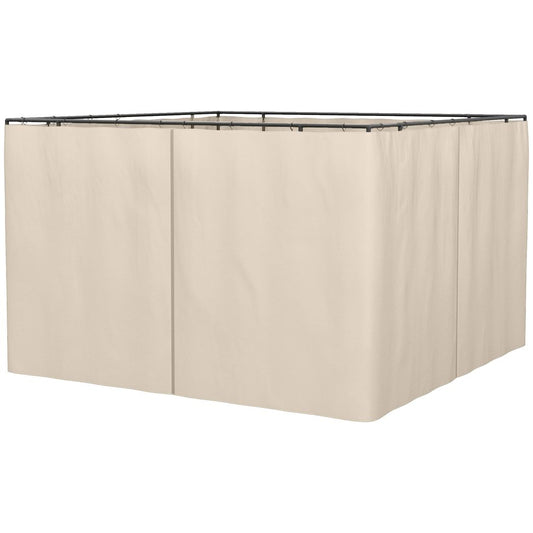 Carousel 3 x 3(m) Universal Gazebo Replacement Sidewall Set w/ 4 Panels, Beige Outsunny