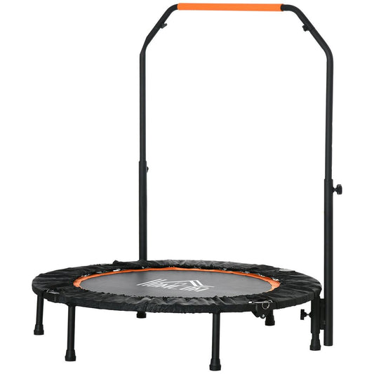 Carousel 40" Foldable Mini Fitness Trampoline Rebounder Adjustable Foam Handle HOMCOM