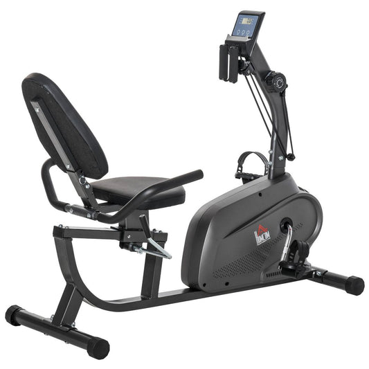 Carousel Exercise Training Stationary Cycling Bike w/ LCD Monitor & Pad Holder HOMCOM