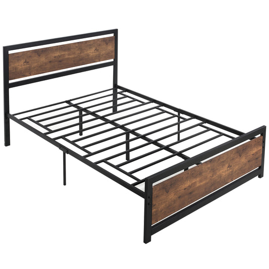 Carousel Double Size Metal Bed Frame w/ Headboard & Footboard, 144x195x103cm