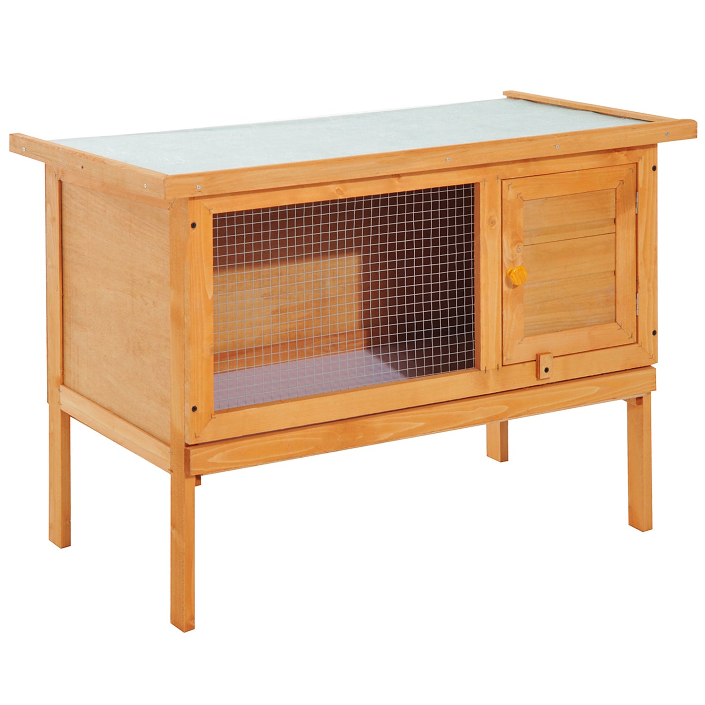 Carousel Rabbit Hutch Bunny Cage Guinea Pig Elevated House Wood Outdoor Garden Pawhut