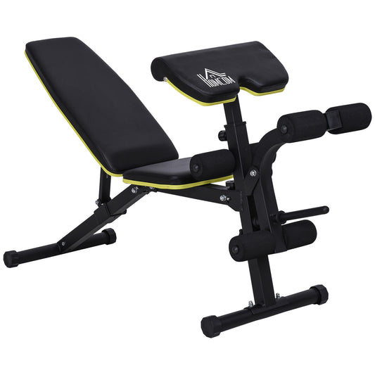 Carousel Multi-Functional Sit-Up Dumbbell Weight Bench w/ Adjustable Height for Home Gym Black