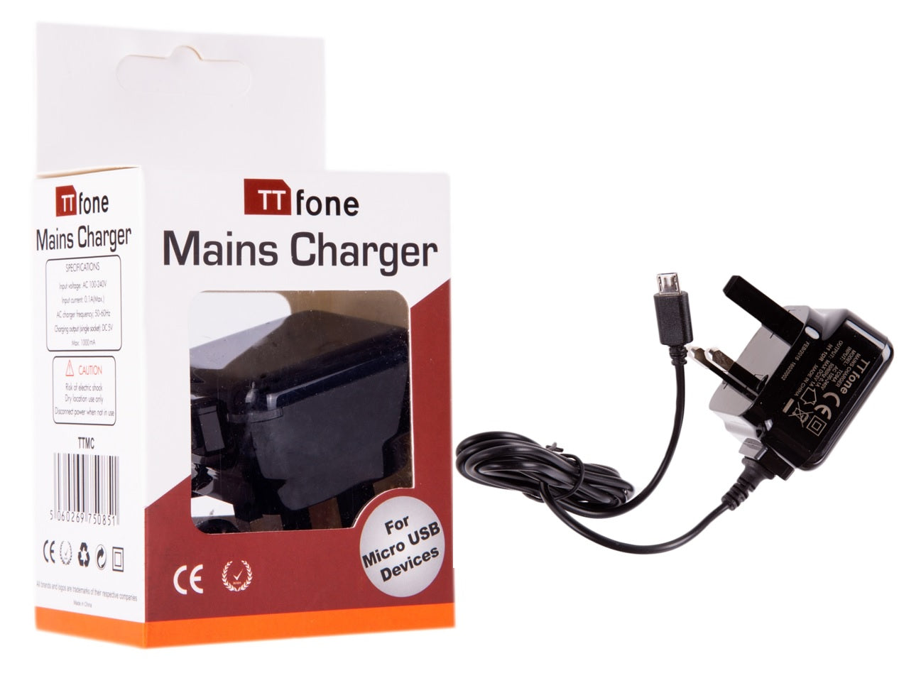 TTfone TTfone Original Micro USB - Mains Charger for TTfone TT170