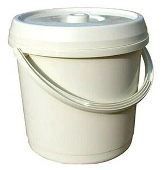 WHITEFURZE Whitefurze Bucket with Lid, 14 Litre, Cream