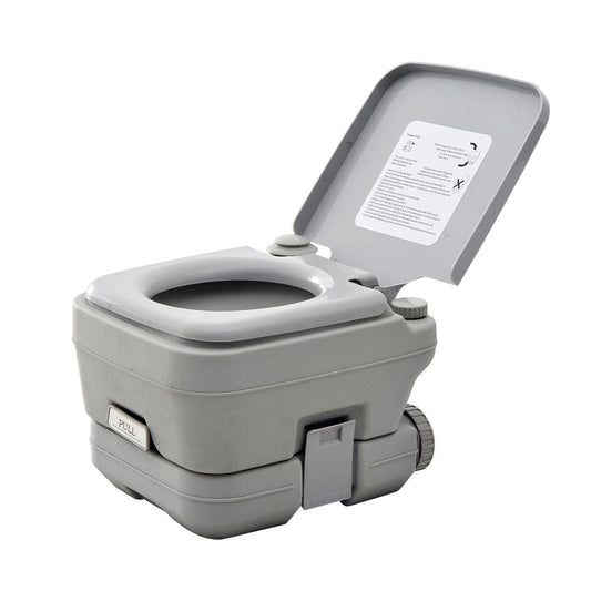 Carousel 10L Portable Travel Toilet Outdoor Camping with 2 Detachable Tanks Grey HOMCOM